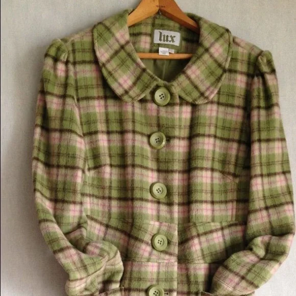 Lux Long Plaid Coat - Picture 3 of 4